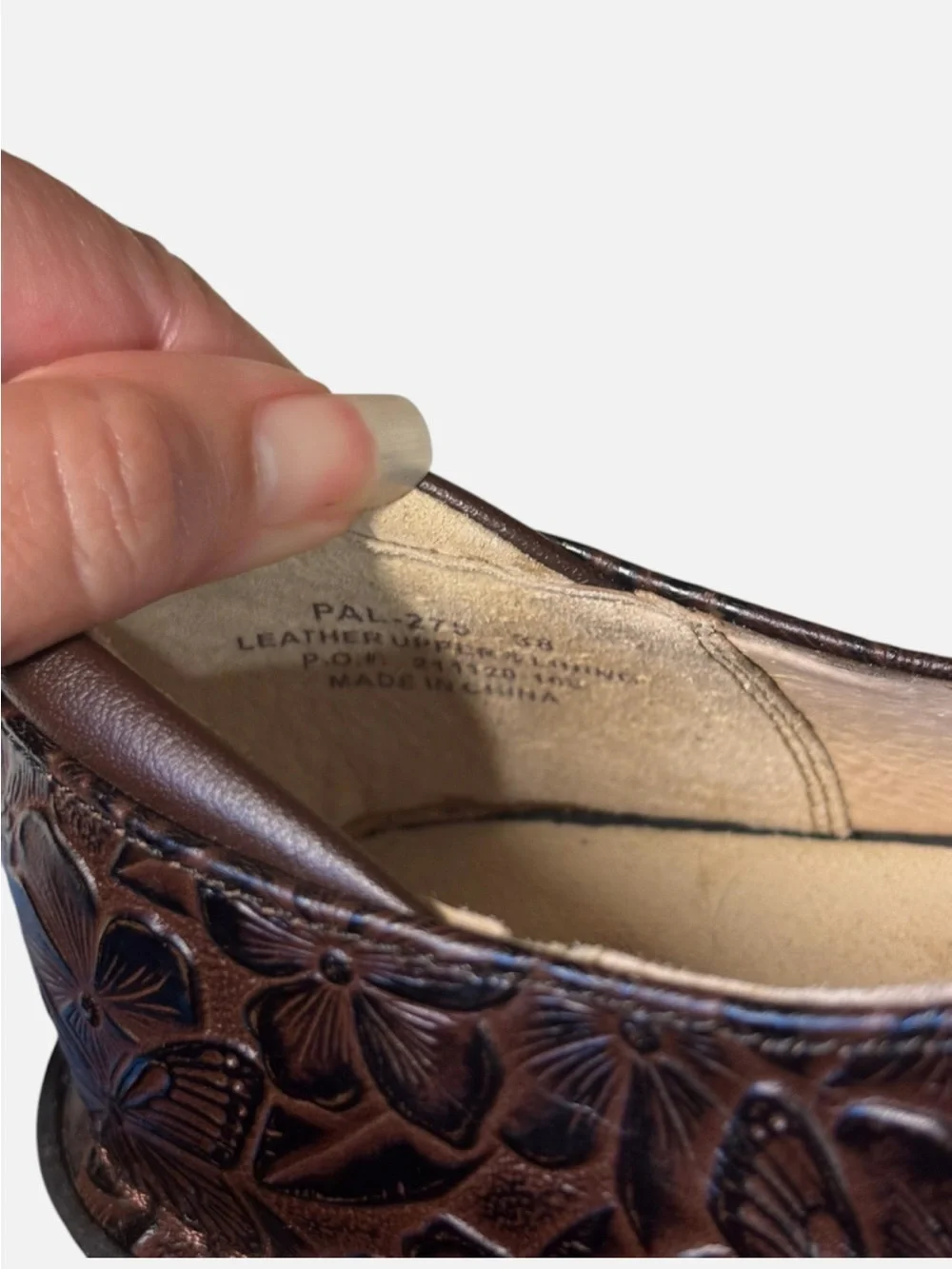 Alegria Floral Embossed Brown Mary Jane Clog Sz
38/US 8 - Picture 10 of 11